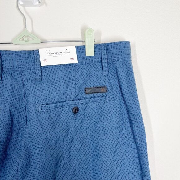 AG Jeans‎ Mens The Wanderer Short SIze 36 Blue Pattern Linen Cotton Blend NWT - Picture 4 of 10